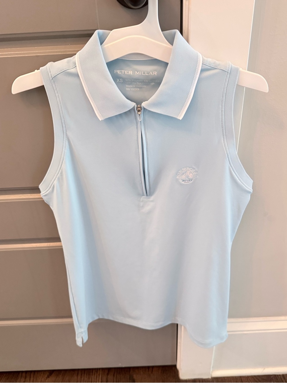 Peter Millar - Women’s Light Blue Sleeveless Zip Golf Polo